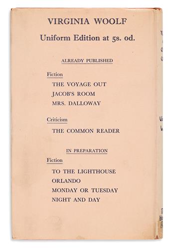 Woolf, Virginia (1882-1941) A Room of Ones Own.